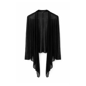 Eileen Fisher Black Sheer Knit Topper